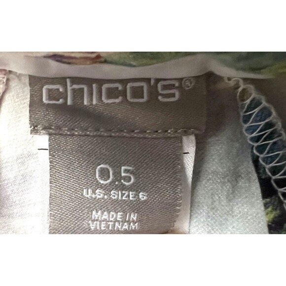 Chico's Women's Multicolor Floral Palm Leaf Capri Pants - 0.5 (US 6) Boho Chic - Picture 10 of 11